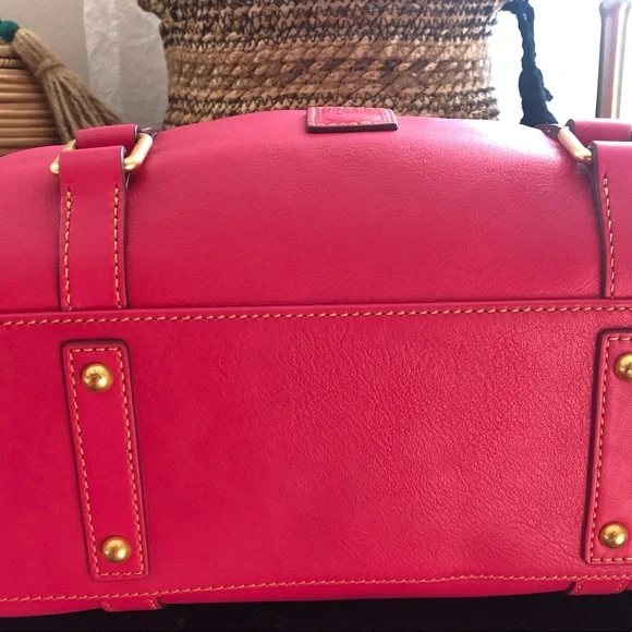 Dooney & Bourke Florentine Small Satchel w/ detachable, strap- FUSHIA - Picture 6 of 9